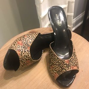 Nine West leopard slides